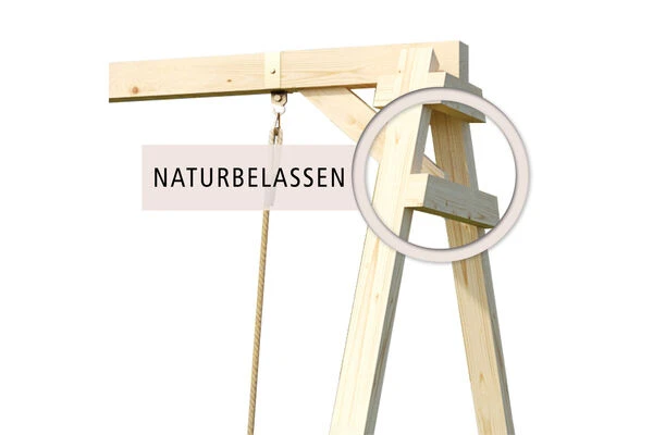 KARIBU Felix Doppelschaukel, Naturbelassen, Nordische Fichte, 308x264x213cm, Mit Klettergerüst Und Netzrampe 5 KARIBU Felix Doppelschaukel, Naturbelassen, Nordische Fichte, 308x264x213cm, Mit Klettergerüst Und Netzrampe – Bild 3