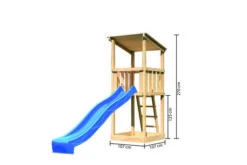 KARIBU Anna Spielturm, Naturbelassen, Nordische Fichte, 107x107x270cm, Mit Rutsche Blau -Kettler Verkaufs-Shop 30405 1 05.jpg