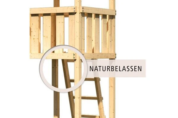 KARIBU Anna Spielturm, Naturbelassen, Nordische Fichte, 347x264x270cm, Mit Doppelschaukel 5 KARIBU Anna Spielturm, Naturbelassen, Nordische Fichte, 347x264x270cm, Mit Doppelschaukel – Bild 3