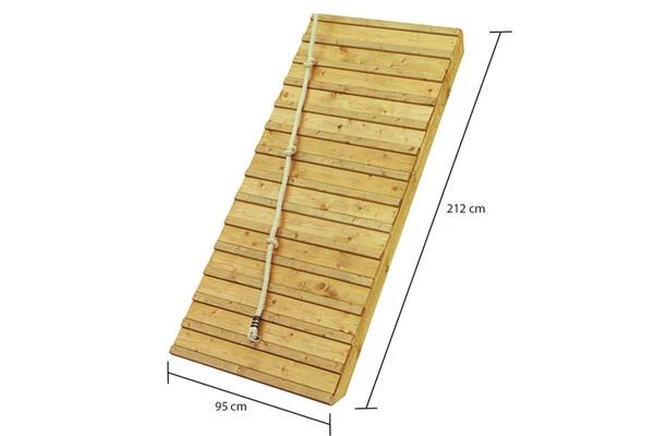 KARIBU Benjamin Stelzenhaus, Naturbelassen, Nordische Fichte, 198x244x309cm, Mit Rutsche Rot Und Holzrampe 6 KARIBU Benjamin Stelzenhaus, Naturbelassen, Nordische Fichte, 198x244x309cm, Mit Rutsche Rot Und Holzrampe – Bild 4