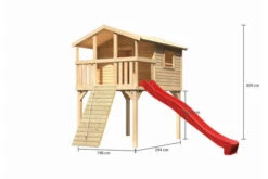 KARIBU Benjamin Stelzenhaus, Naturbelassen, Nordische Fichte, 198x244x309cm, Mit Rutsche Rot Und Holzrampe 13 KARIBU Benjamin Stelzenhaus, Naturbelassen, Nordische Fichte, 198x244x309cm, Mit Rutsche Rot Und Holzrampe -Kettler Verkaufs-Shop 30416 10 05.jpg