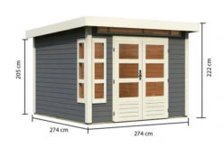 KARIBU Gartenhaus Kastorf 6, Terragrau, Fichtenholz 28mm, 305 X 274 X 222 Cm, Flachdach, Inkl. Oberlicht -Kettler Verkaufs-Shop 30463 2 05.jpg