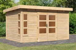 KARIBU Gartenhaus Kastorf 7, Naturbelassen, Fichtenholz 28mm, 396 X 244 X 222 Cm, Flachdach, Inkl. Oberlicht -Kettler Verkaufs-Shop 30463 3 02.jpg