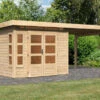 KARIBU Gartenhaus Kastorf 6, Naturbelassen, Fichtenholz 28mm, 612 X 274 X 222 Cm, Flachdach, Anbau 3,2m 2 KARIBU Gartenhaus Kastorf 6, Naturbelassen, Fichtenholz 28mm, 612 X 274 X 222 Cm, Flachdach, Anbau 3,2m -Kettler Verkaufs-Shop 30467 1 01.jpg