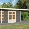 KARIBU Gartenhaus Kastorf 7, Terragrau, Fichtenholz 28mm, 702 X 244 X 222 Cm, Flachdach, Anbau 3,2m -Kettler Verkaufs-Shop 30467 4 01.jpg