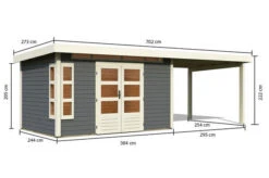 KARIBU Gartenhaus Kastorf 7, Terragrau, Fichtenholz 28mm, 702 X 244 X 222 Cm, Flachdach, Anbau 3,2m 15 KARIBU Gartenhaus Kastorf 7, Terragrau, Fichtenholz 28mm, 702 X 244 X 222 Cm, Flachdach, Anbau 3,2m -Kettler Verkaufs-Shop 30467 4 05.jpg