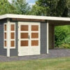 KARIBU Gartenhaus Kastorf6 , Terragrau, Fichtenholz 28mm, 612 X 274 X 222 Cm, Flachdach, Anbau 3,2m Mit Rückwand -Kettler Verkaufs-Shop 30468 2 01.jpg