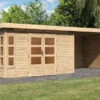 KARIBU Gartenhaus Kastorf7 , Naturbelassen, Fichtenholz 28mm, 702 X 244 X 222 Cm, Flachdach, Anbau 3,2m Mit Rück- Und Seitenwand 1 KARIBU Gartenhaus Kastorf7 , Naturbelassen, Fichtenholz 28mm, 702 X 244 X 222 Cm, Flachdach, Anbau 3,2m Mit Rück- Und Seitenwand -Kettler Verkaufs-Shop 30469 3 01.jpg