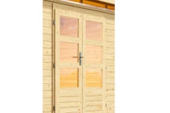 KARIBU Gartenhaus Kastorf7 , Naturbelassen, Fichtenholz 28mm, 702 X 244 X 222 Cm, Flachdach, Anbau 3,2m Mit Rück- Und Seitenwand -Kettler Verkaufs-Shop 30469 3 02.jpg