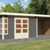 KARIBU Gartenhaus Kastorf 7, Terragrau, Fichtenholz 28mm, 702 X 244 X 222 Cm, Flachdach, Anbau 3,2m Mit Rück- Und Seitenwand -Kettler Verkaufs-Shop 30469 4 01.jpg