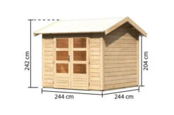 KARIBU Gartenhaus Theres 3, Naturbelassen, Fichtenholz 28mm, 270 X 244 X 242 Cm, Satteldach, Massivholzdach -Kettler Verkaufs-Shop 30470 1 05.jpg