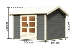 KARIBU Gartenhaus Theres 7, Terragrau, Fichtenholz 28mm, 337 X 304 X 250 Cm, Satteldach, Massivholzdach 15 KARIBU Gartenhaus Theres 7, Terragrau, Fichtenholz 28mm, 337 X 304 X 250 Cm, Satteldach, Massivholzdach -Kettler Verkaufs-Shop 30470 4 05.jpg