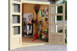 KARIBU Gartenhaus Theres 7, Terragrau, Fichtenholz 28mm, 648 X 304 X 250 Cm, Satteldach, Inkl. Dachausbauelement -Kettler Verkaufs-Shop 30471 4 02.jpg