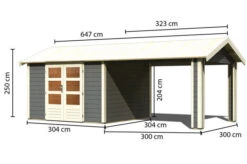 KARIBU Gartenhaus Theres 7, Terragrau, Fichtenholz 28mm, 648 X 304 X 250 Cm, Satteldach, Inkl. Dachausbauelement -Kettler Verkaufs-Shop 30471 4 05.jpg