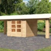 KARIBU Gartenhaus Theres 3, Naturbelassen, Fichtenholz 28mm, 767 X 240 X 242 Cm, Satteldach, 2 Dachausbauelemente 1 KARIBU Gartenhaus Theres 3, Naturbelassen, Fichtenholz 28mm, 767 X 240 X 242 Cm, Satteldach, 2 Dachausbauelemente -Kettler Verkaufs-Shop 30472 1 01.jpg