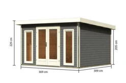 KARIBU Gartenhaus Radeburg 2, Terragrau, Fichtenholz 40mm, 406 X 309 X 229,5 Cm, Pultdach, Inkl. 2 Drehkippfenster 16 KARIBU Gartenhaus Radeburg 2, Terragrau, Fichtenholz 40mm, 406 X 309 X 229,5 Cm, Pultdach, Inkl. 2 Drehkippfenster -Kettler Verkaufs-Shop 30476 2 05.jpg