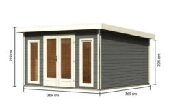 KARIBU Gartenhaus Radeburg 3, Terragrau, Fichtenholz 40mm, 406 X 369 X 229,5 Cm, Pultdach, Inkl. 2 Drehkippfenster -Kettler Verkaufs-Shop 30476 4 05.jpg