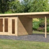 KARIBU Gartenhaus Radeburg 2, Naturbelassen, Fichtenholz 40mm, 724 X 309 X 229,5 Cm, Pultdach, Anbau 3,3m 2 KARIBU Gartenhaus Radeburg 2, Naturbelassen, Fichtenholz 40mm, 724 X 309 X 229,5 Cm, Pultdach, Anbau 3,3m -Kettler Verkaufs-Shop 30477 1 01.jpg
