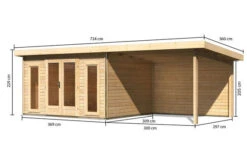 KARIBU Gartenhaus Radeburg 2, Naturbelassen, Fichtenholz 40mm, 724 X 309 X 229,5 Cm, Pultdach, Anbau 3,3m Mit Rückwand -Kettler Verkaufs-Shop 30478 1 05.jpg