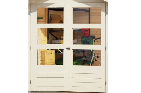 KARIBU Gartenhaus Askola 3,5, Terragrau, Fichtenholz 19mm, 491 X 246 X 211 Cm, Flachdach, Anbau 2,4m 4 KARIBU Gartenhaus Askola 3,5, Terragrau, Fichtenholz 19mm, 491 X 246 X 211 Cm, Flachdach, Anbau 2,4m – Bild 2