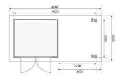 KARIBU Gartenhaus Askola 3,5, Terragrau, Fichtenholz 19mm, 491 X 246 X 211 Cm, Flachdach, Anbau 2,4m 17 KARIBU Gartenhaus Askola 3,5, Terragrau, Fichtenholz 19mm, 491 X 246 X 211 Cm, Flachdach, Anbau 2,4m -Kettler Verkaufs-Shop 30536 1 06.jpg