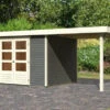 KARIBU Gartenhaus Askola 5, Terragrau, Fichtenholz 19mm, 554 X 246 X 211 Cm, Flachdach, Anbau 2,4m -Kettler Verkaufs-Shop 30536 2 01.jpg