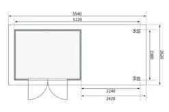 KARIBU Gartenhaus Askola 5, Terragrau, Fichtenholz 19mm, 554 X 246 X 211 Cm, Flachdach, Anbau 2,4m -Kettler Verkaufs-Shop 30536 2 06.jpg