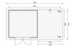 KARIBU Gartenhaus Askola 6, Terragrau, Fichtenholz 19mm, 558 X 306 X 216 Cm, Flachdach, Anbau 2,4m -Kettler Verkaufs-Shop 30536 3 06.jpg