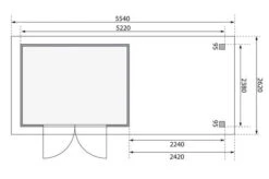 KARIBU Gartenhaus Askola 5, Terragrau, Fichtenholz 19mm, 554 X 246 X 211 Cm, Flachdach, Anbau 2,4m Mit Rückwand -Kettler Verkaufs-Shop 30537 10 06.jpg