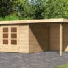 KARIBU Gartenhaus Askola 6, Naturbelassen, Fichtenholz 19mm, 334 X 306 X 216 Cm, Flachdach, Anbau 2,4m Mit Rückwand 2 KARIBU Gartenhaus Askola 6, Naturbelassen, Fichtenholz 19mm, 334 X 306 X 216 Cm, Flachdach, Anbau 2,4m Mit Rückwand -Kettler Verkaufs-Shop 30537 11 01.jpg