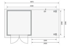 KARIBU Gartenhaus Askola 2, Terragrau, Fichtenholz 19mm, 467 X 217 X 211 Cm, Flachdach, Anbau 2,4m Mit Rückwand 17 KARIBU Gartenhaus Askola 2, Terragrau, Fichtenholz 19mm, 467 X 217 X 211 Cm, Flachdach, Anbau 2,4m Mit Rückwand -Kettler Verkaufs-Shop 30537 2 06.jpg