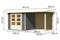 KARIBU Gartenhaus Askola 3,5, Terragrau, Fichtenholz 19mm, 491 X 246 X 211 Cm, Flachdach, Anbau 2,4m Mit Rückwand 16 KARIBU Gartenhaus Askola 3,5, Terragrau, Fichtenholz 19mm, 491 X 246 X 211 Cm, Flachdach, Anbau 2,4m Mit Rückwand -Kettler Verkaufs-Shop 30537 6 05.jpg