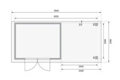 KARIBU Gartenhaus Askola 4, Terragrau, Fichtenholz 19mm, 554 X 217 X 211 Cm, Flachdach, Anbau 2,4m Mit Rückwand -Kettler Verkaufs-Shop 30537 8 06.jpg