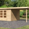 KARIBU Gartenhaus Askola 6, Naturbelassen, Fichtenholz 19mm, 591,5 X 306 X 216 Cm, Flachdach, Seitlicher Anbau 2,8m -Kettler Verkaufs-Shop 30539 3 01.jpg