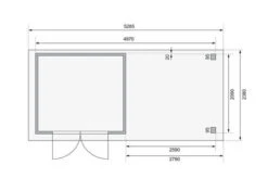 KARIBU Gartenhaus Askola 3, Naturbelassen, Fichtenholz 19mm, 528,5 X 217 X 211 Cm, Flachdach, Seitlicher Anbau 2,8m Mit Rückwand -Kettler Verkaufs-Shop 30540 3 06.jpg