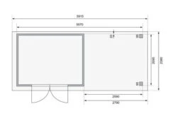 KARIBU Gartenhaus Askola 4, Naturbelassen, Fichtenholz 19mm, 591,5 X 217 X 211 Cm, Flachdach, Seitlicher Anbau 2,8m Mit Rückwand -Kettler Verkaufs-Shop 30540 7 06.jpg