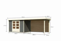 KARIBU Gartenhaus Askola 4, Terragrau, Fichtenholz 19mm, 591,5 X 217 X 211 Cm, Flachdach, Seitlicher Anbau 2,8m Mit Rückwand -Kettler Verkaufs-Shop 30540 8 05.jpg