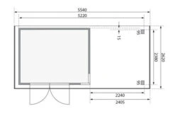 KARIBU Gartenhaus Kerko 5, Naturbelassen, Fichtenholz 19mm, 554 X 246 X 210 Cm, Flachdach, Anbau 2,4m -Kettler Verkaufs-Shop 30543 1 06.jpg