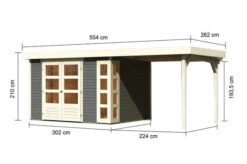 KARIBU Gartenhaus Kerko 5, Terragrau, Fichtenholz 19mm, 554 X 246 X 210 Cm, Flachdach, Anbau 2,4m -Kettler Verkaufs-Shop 30543 2 05.jpg