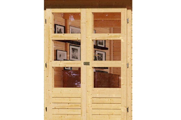 KARIBU Gartenhaus Kerko 6, Naturbelassen, Fichtenholz 19mm, 558 X 306 X 216 Cm, Flachdach, Anbau 2,4m 5 KARIBU Gartenhaus Kerko 6, Naturbelassen, Fichtenholz 19mm, 558 X 306 X 216 Cm, Flachdach, Anbau 2,4m – Bild 3