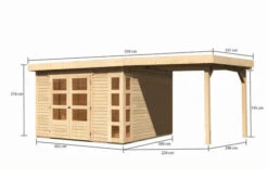KARIBU Gartenhaus Kerko 6, Naturbelassen, Fichtenholz 19mm, 558 X 306 X 216 Cm, Flachdach, Anbau 2,4m 17 KARIBU Gartenhaus Kerko 6, Naturbelassen, Fichtenholz 19mm, 558 X 306 X 216 Cm, Flachdach, Anbau 2,4m -Kettler Verkaufs-Shop 30543 3 05.jpg