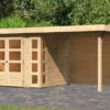KARIBU Gartenhaus Kerko 3, Naturbelassen, Fichtenholz 19mm, 508 X 217 X 211 Cm, Flachdach, Anbau 2,4m Mit Rückwand 1 KARIBU Gartenhaus Kerko 3, Naturbelassen, Fichtenholz 19mm, 508 X 217 X 211 Cm, Flachdach, Anbau 2,4m Mit Rückwand -Kettler Verkaufs-Shop 30544 1 01.jpg
