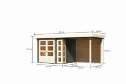 KARIBU Gartenhaus Kerko 3, Terragrau, Fichtenholz 19mm, 508 X 217 X 211 Cm, Flachdach, Anbau 2,4m Mit Rückwand 16 KARIBU Gartenhaus Kerko 3, Terragrau, Fichtenholz 19mm, 508 X 217 X 211 Cm, Flachdach, Anbau 2,4m Mit Rückwand -Kettler Verkaufs-Shop 30544 2 05.jpg