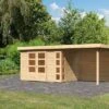 KARIBU Gartenhaus Kerko 4, Naturbelassen, Fichtenholz 19mm, 554 X 217 X 211 Cm, Flachdach, Anbau 2,4m Mit Rückwand -Kettler Verkaufs-Shop 30544 3 01.jpg