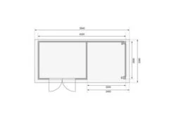 KARIBU Gartenhaus Kerko 4, Naturbelassen, Fichtenholz 19mm, 554 X 217 X 211 Cm, Flachdach, Anbau 2,4m Mit Rückwand 17 KARIBU Gartenhaus Kerko 4, Naturbelassen, Fichtenholz 19mm, 554 X 217 X 211 Cm, Flachdach, Anbau 2,4m Mit Rückwand -Kettler Verkaufs-Shop 30544 3 06.jpg