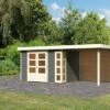 KARIBU Gartenhaus Kerko 4, Terragrau, Fichtenholz 19mm, 554 X 217 X 211 Cm, Flachdach, Anbau 2,4m Mit Rückwand -Kettler Verkaufs-Shop 30544 4 01.jpg