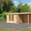 KARIBU Gartenhaus Kerko 5, Naturbelassen, Fichtenholz 19mm, 554 X 246 X 210 Cm, Flachdach, Anbau 2,4m Mit Rückwand -Kettler Verkaufs-Shop 30544 5 01.jpg