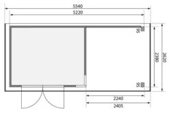 KARIBU Gartenhaus Kerko 5, Terragrau, Fichtenholz 19mm, 554 X 246 X 210 Cm, Flachdach, Anbau 2,4m Mit Rückwand 17 KARIBU Gartenhaus Kerko 5, Terragrau, Fichtenholz 19mm, 554 X 246 X 210 Cm, Flachdach, Anbau 2,4m Mit Rückwand -Kettler Verkaufs-Shop 30544 6 06.jpg