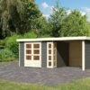 KARIBU Gartenhaus Kerko5 , Terragrau, Fichtenholz 19mm, 554 X 246 X 210 Cm, Flachdach, Anbau 2,4m Mit Rück- Und Seitenwand -Kettler Verkaufs-Shop 30545 2 01.jpg