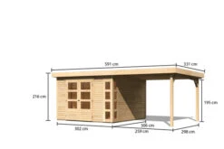 KARIBU Gartenhaus Kerko 6, Naturbelassen, Fichtenholz 19mm, 334 X 306 X 216 Cm, Flachdach, Anbau 2,8m 16 KARIBU Gartenhaus Kerko 6, Naturbelassen, Fichtenholz 19mm, 334 X 306 X 216 Cm, Flachdach, Anbau 2,8m -Kettler Verkaufs-Shop 30546 3 05.jpg